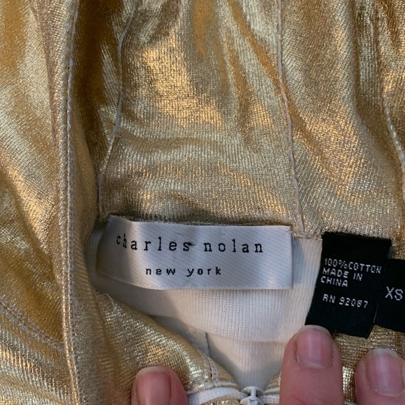 Designer cotton gold hoodie -CHARLES NOLAN - Picture 2 of 3
